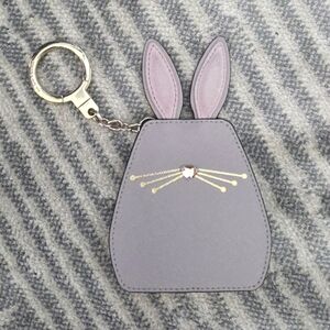 Kate Spade Bunny Rabbit Keychain with Gold Accents Luggage Charm